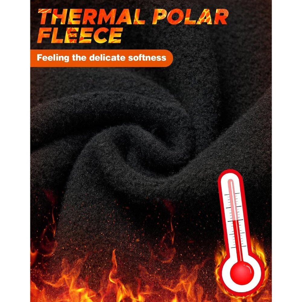 Women's Face Ski Mask with Movable Design Fleece Winter Face Cover Black - Picture 4 of 7